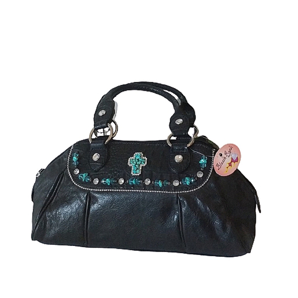 Blazin Roxx black turquoise Bling cross purse